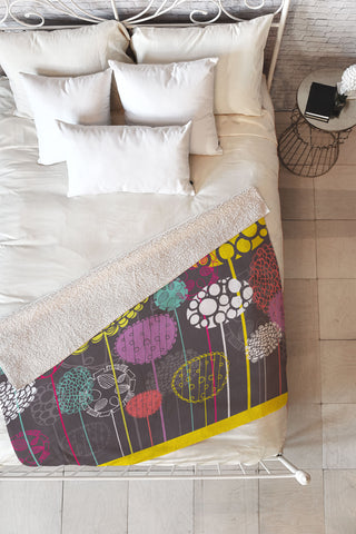 Rachael Taylor Abstract Ovals Fleece Throw Blanket