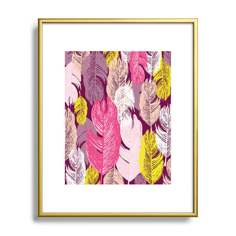 Rachael Taylor Funky Feathers Metal Framed Art Print