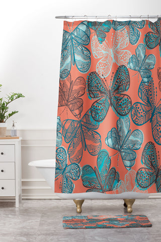 Rachael Taylor Havana Butterflies Shower Curtain And Mat