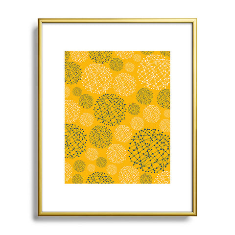 Rachael Taylor Lattice Trail Mustard and Storm Metal Framed Art Print