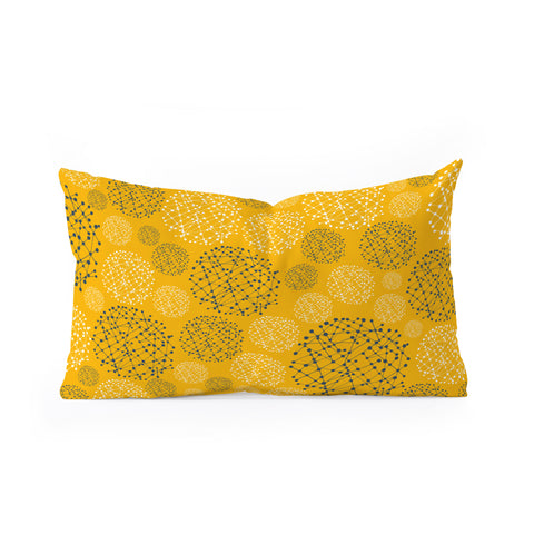 Rachael Taylor Lattice Trail Mustard and Storm Oblong Throw Pillow