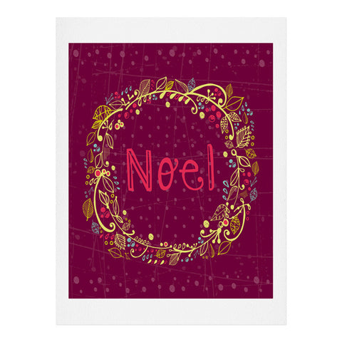 Rachael Taylor Noel Wreath Purple Art Print