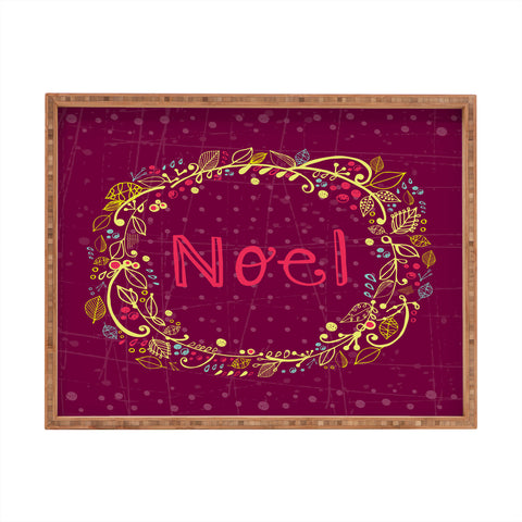 Rachael Taylor Noel Wreath Purple Rectangular Tray