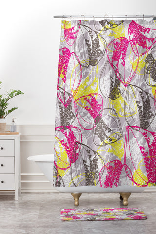 Rachael Taylor Organic Retro Leaves Shower Curtain And Mat
