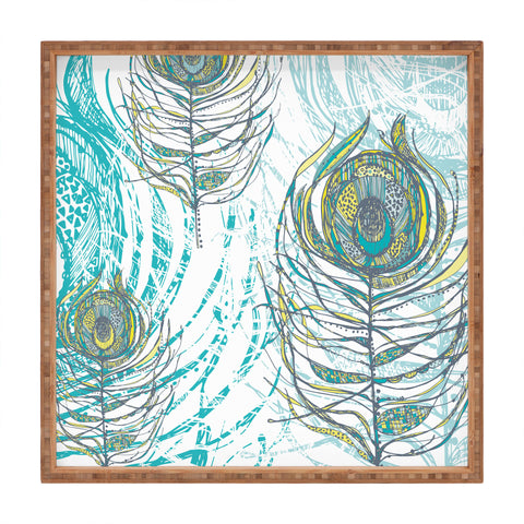 Rachael Taylor Peacock Feathers Square Tray