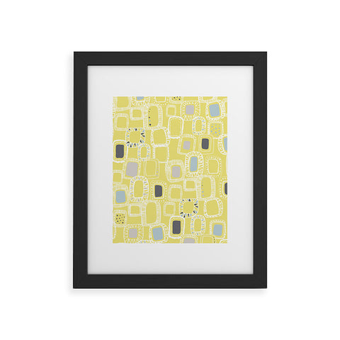 Rachael Taylor Shapes And Squares Green Framed Art Print