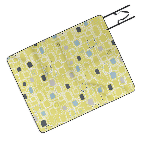 Rachael Taylor Shapes And Squares Green Picnic Blanket