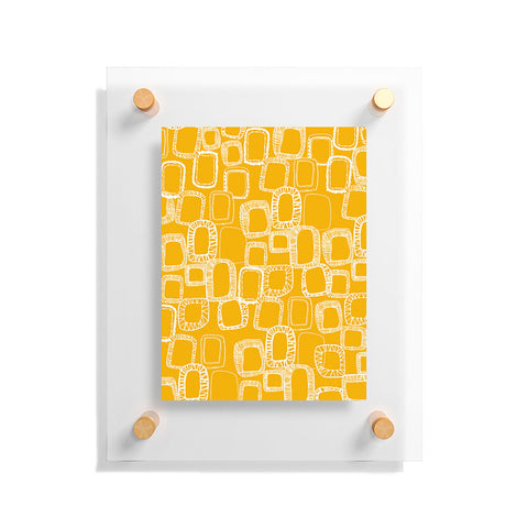 Rachael Taylor Shapes and Squares Mustard Floating Acrylic Print