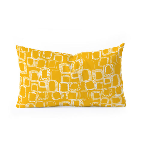 Rachael Taylor Shapes and Squares Mustard Oblong Throw Pillow
