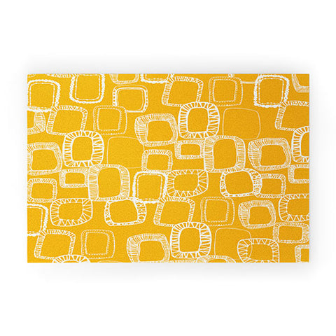 Rachael Taylor Shapes and Squares Mustard Welcome Mat