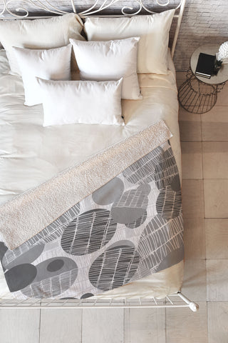 Rachael Taylor Textured Geo Gray 1 Fleece Throw Blanket