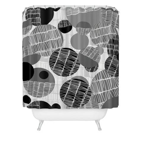Rachael Taylor Textured Geo Gray And Black Shower Curtain