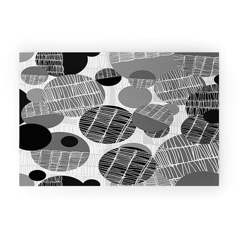 Rachael Taylor Textured Geo Gray And Black Welcome Mat
