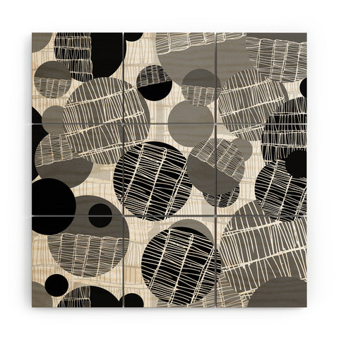Rachael Taylor Textured Geo Gray And Black Wood Wall Mural