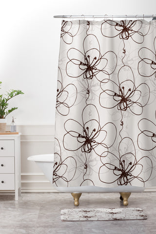 Rachael Taylor Tonal Floral Shower Curtain And Mat