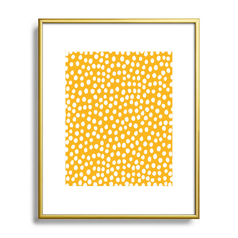 Rachael Taylor Urban Dot Mustard Metal Framed Art Print