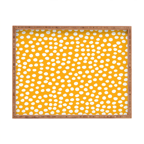 Rachael Taylor Urban Dot Mustard Rectangular Tray