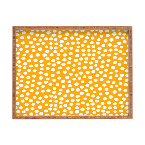 Rachael Taylor Urban Dot Mustard Rectangular Tray