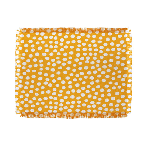 Rachael Taylor Urban Dot Mustard Throw Blanket