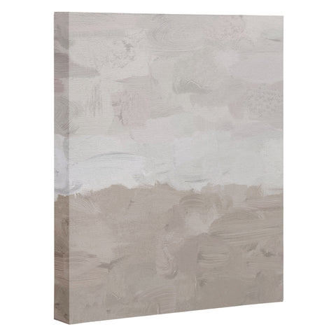 Rachel Elise Beige Sandy Tan Neutral Beach Scene Coastal Horizon Abstract Nature Painting Art Canvas