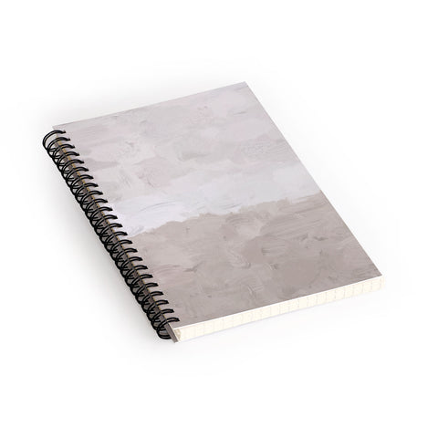 Rachel Elise Beige Sandy Tan Neutral Beach Scene Coastal Horizon Abstract Nature Painting Spiral Notebook
