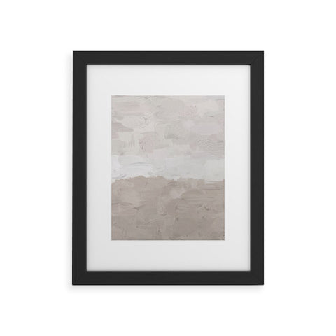 Rachel Elise Beige Sandy Tan Neutral Beach Scene Coastal Horizon Abstract Nature Painting Framed Art Print