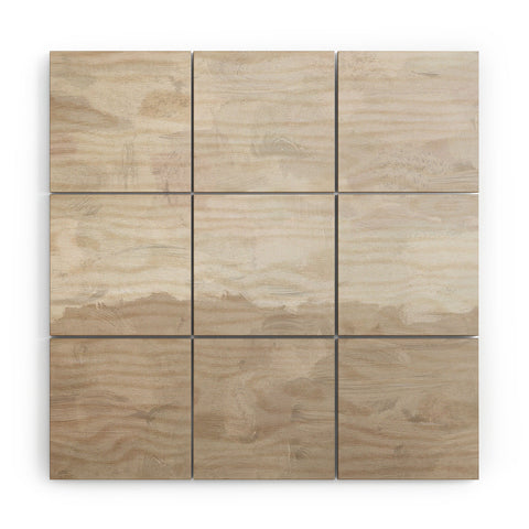 Rachel Elise Beige Sandy Tan Neutral Beach Scene Coastal Horizon Abstract Nature Painting Wood Wall Mural