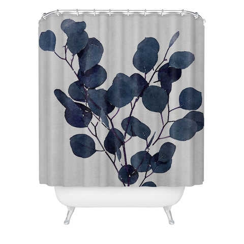 Rachel Elise Eucalyptus Leaf Stem Botanical Shower Curtain