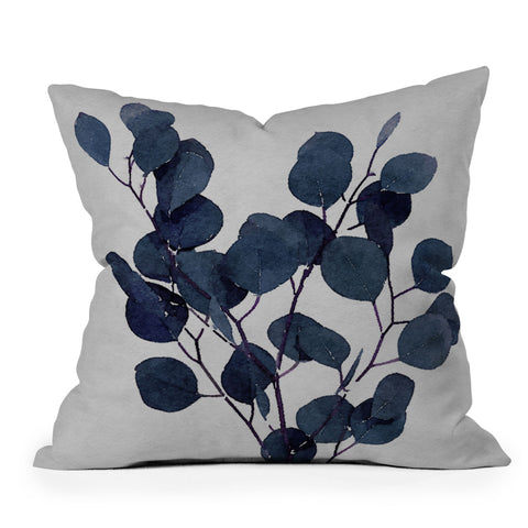 Rachel Elise Eucalyptus Leaf Stem Botanical Throw Pillow