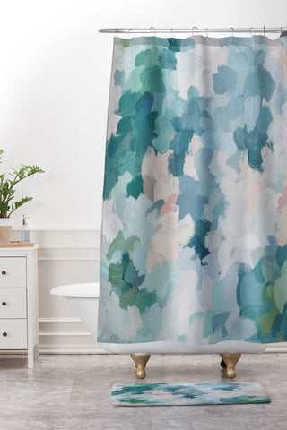 Rachel Elise Flowers in the Wind Shower Curtain And Mat