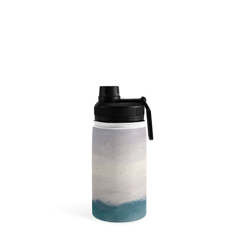 Rachel Elise Lavender Purple Sunset Teal Aqua Blue Ocean Waves Abstract Nature Painting Water Bottle