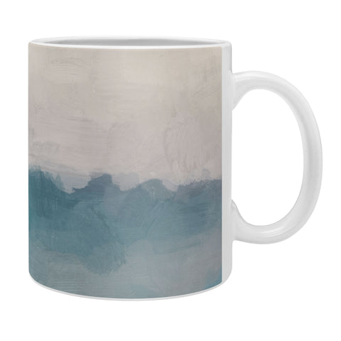 Rachel Elise Lavender Purple Sunset Teal Aqua Blue Ocean Waves Abstract Nature Painting Coffee Mug