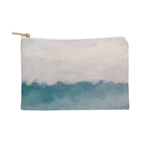 Rachel Elise Lavender Purple Sunset Teal Aqua Blue Ocean Waves Abstract Nature Painting Pouch