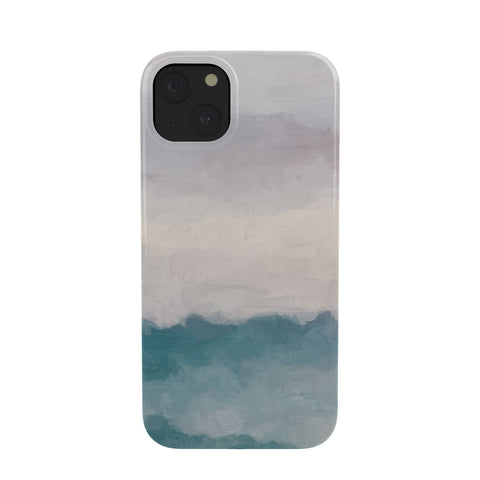 Rachel Elise Lavender Purple Sunset Teal Aqua Blue Ocean Waves Abstract Nature Painting Phone Case