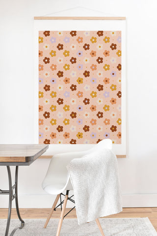 Rachel Szo Pink Daisy Pattern Art Print And Hanger