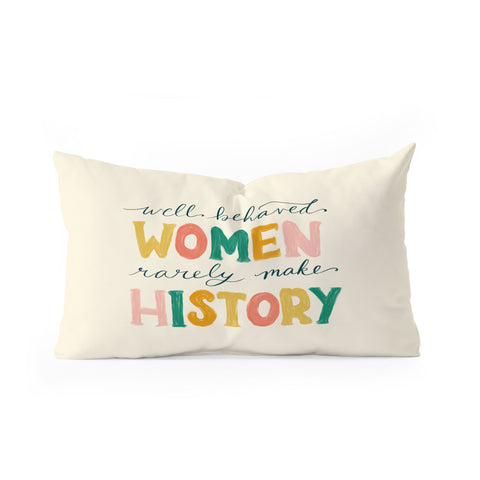 Rachel Szo Well Behaved Women Oblong Throw Pillow