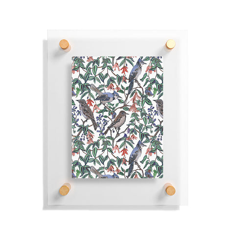 Rachelle Roberts Blue Bird Viney Leaf Floating Acrylic Print