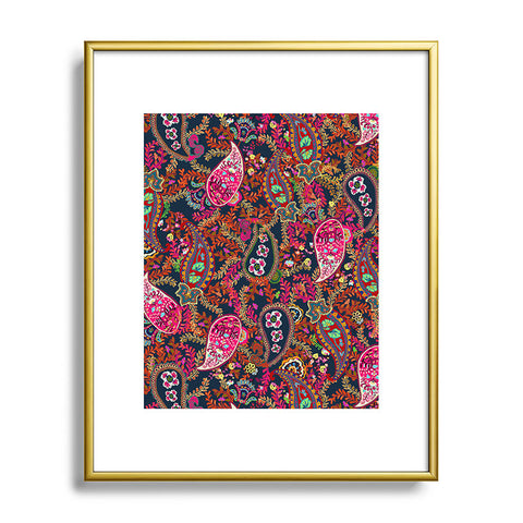 Rachelle Roberts Boho Paisley Metal Framed Art Print