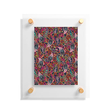 Rachelle Roberts Boho Paisley Navy Floating Acrylic Print
