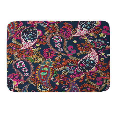 Rachelle Roberts Boho Paisley Navy Memory Foam Bath Mat