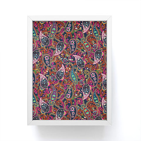 Rachelle Roberts Boho Paisley Navy Framed Mini Art Print