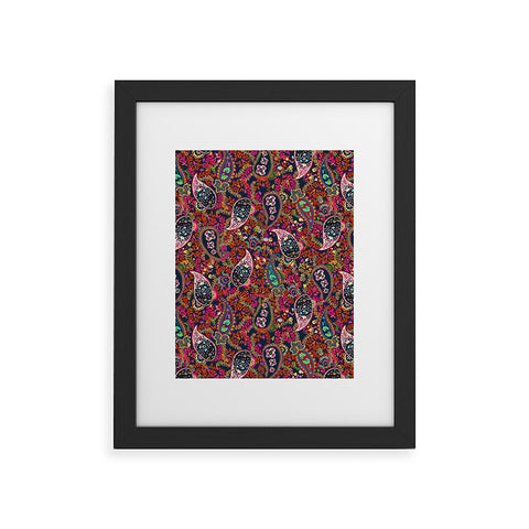 Rachelle Roberts Boho Paisley Navy Framed Art Print