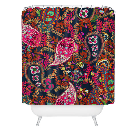 Rachelle Roberts Boho Paisley Shower Curtain