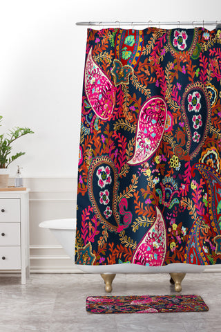Rachelle Roberts Boho Paisley Shower Curtain And Mat