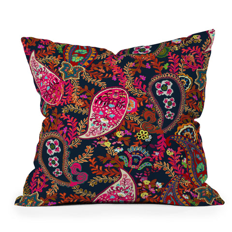Rachelle Roberts Boho Paisley Throw Pillow