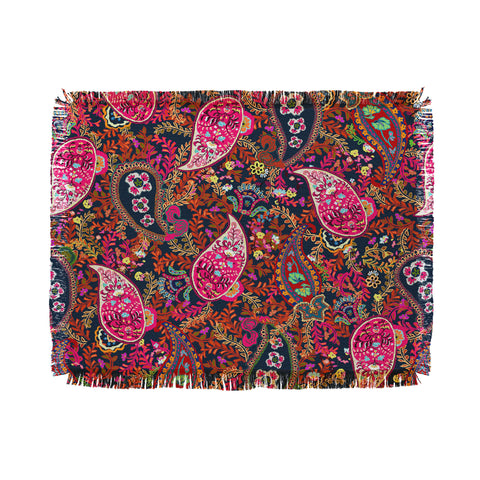 Rachelle Roberts Boho Paisley Throw Blanket