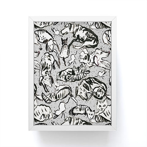 Rachelle Roberts Charming Cats And Dogs Framed Mini Art Print