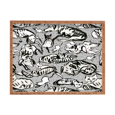 Rachelle Roberts Charming Cats And Dogs Rectangular Tray