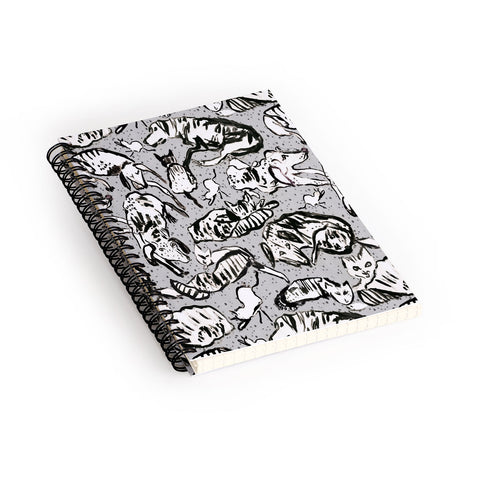 Rachelle Roberts Charming Cats And Dogs Spiral Notebook