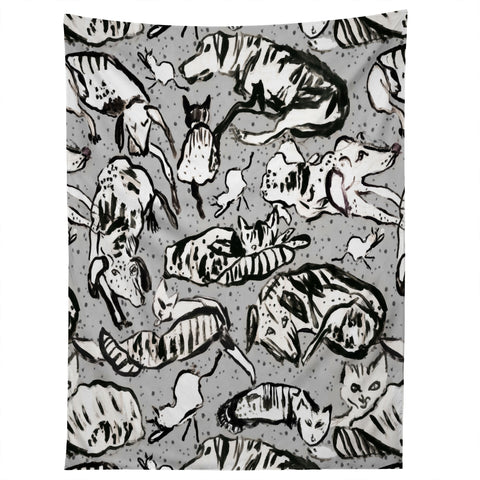 Rachelle Roberts Charming Cats And Dogs Tapestry